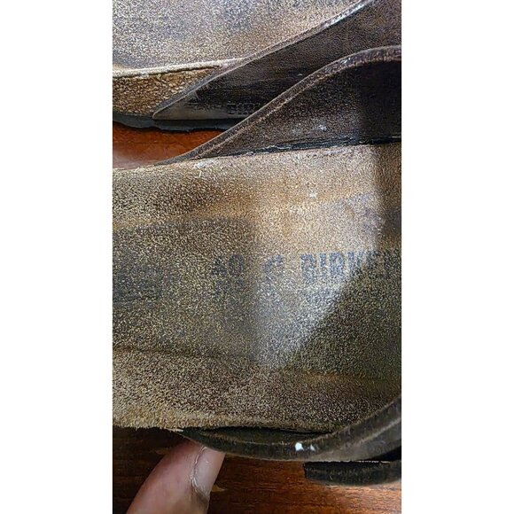Birkenstock Arizona Unisex Brown Leather Sandals Size 40 - Picture 4 of 8